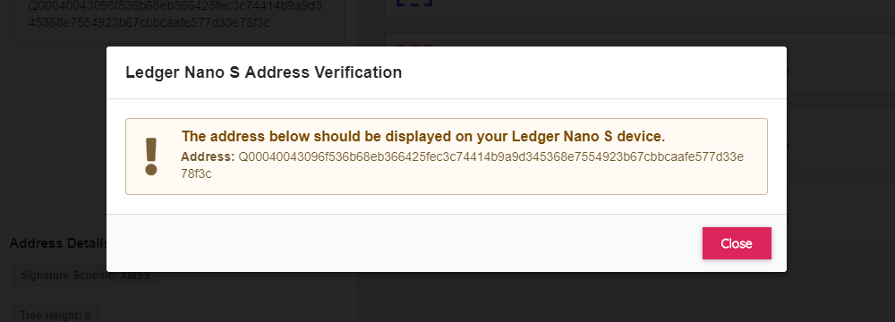 Address Verification Ledger Nano S Wallet